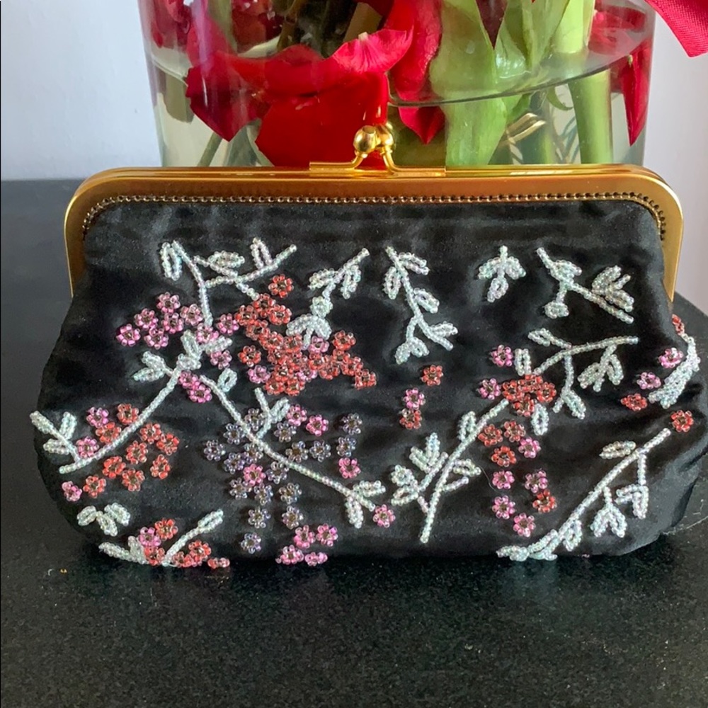 Beaded black knight bag